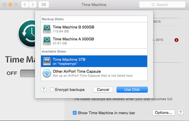 Time Machine Select